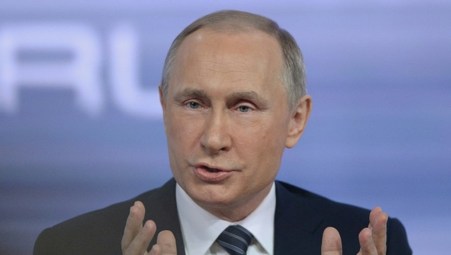Le président Vladimir Poutine s'exprime lors de sa conférence annuelle à Moscou, le 17 décembre 2015