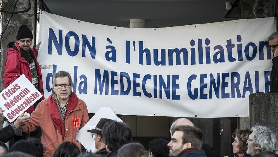 Manifestation de médecins généralistes le 23 décembre 2014 à Lyon