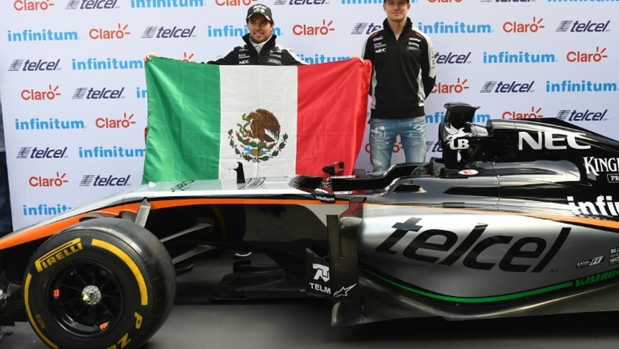 Les pilotes de Force India Sergio "Checo" Pérez et Nico Hülkenberg, le 26 octobre 2016 à Mexico