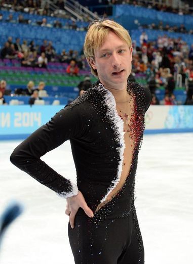 Le patineur russe Evgueni Plushenko après un échauffement aux JO de Sotchi, le 13 février 2014
