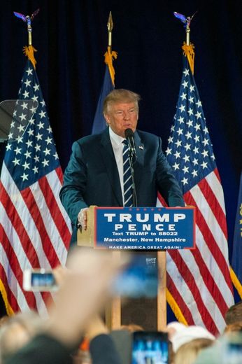 Donald Trump, lors d'un meeting de campagne à Manchester (New Hampshire), le 28 octobre 2016