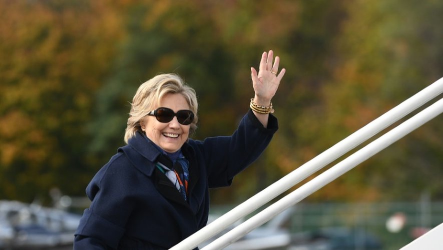 Hillary Clinton à l'aéroport de White Plains, le 29 octobre  2016
