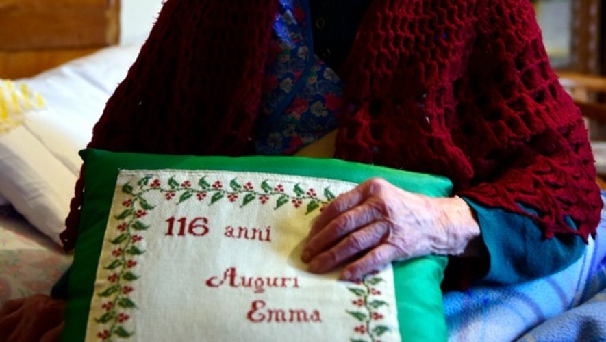 Emma Morano, 116 ans, chez elle à Verbania, en Italie, le 14 mai 2016