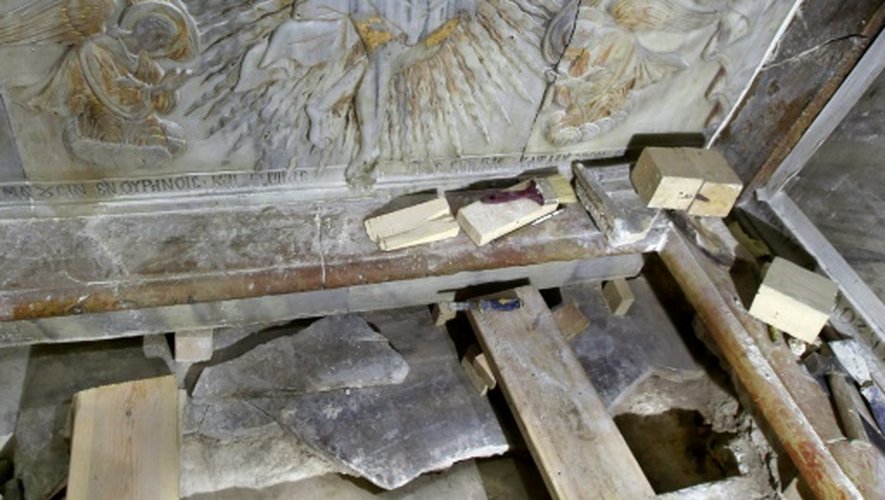 La tombe que les chrétiens considèrent comme celle de Jésus dans l'église du Saint Sépulcre à Jérusalem, le 28 octobre 2016
