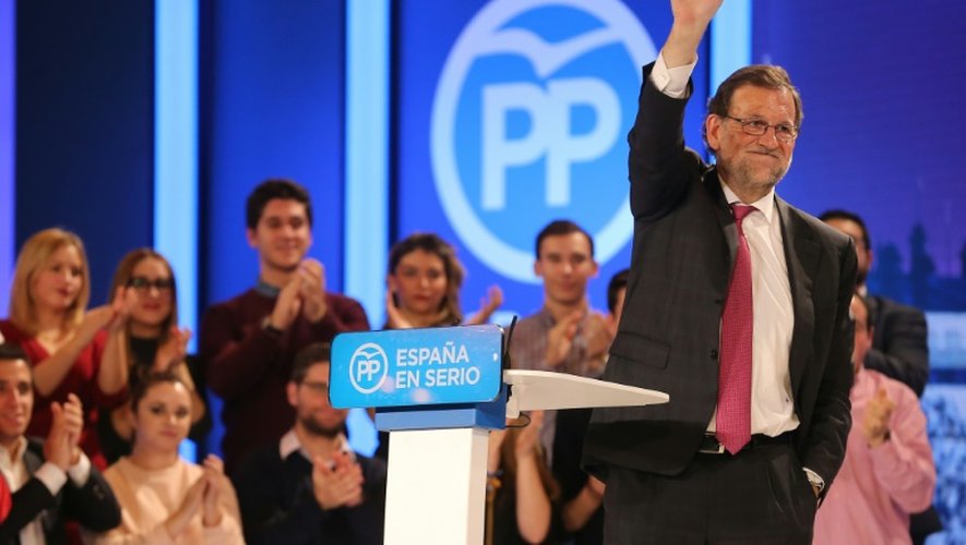 Mariano Rajoy en meeeting le 18 décembre 2015 à Madrid