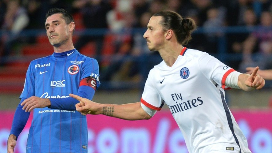 L'attaquant star Zlatan Ibrahimovic a inscrit le 2e but parisien contre Caen à Michel d'Ornano, le 19 décembre 2015