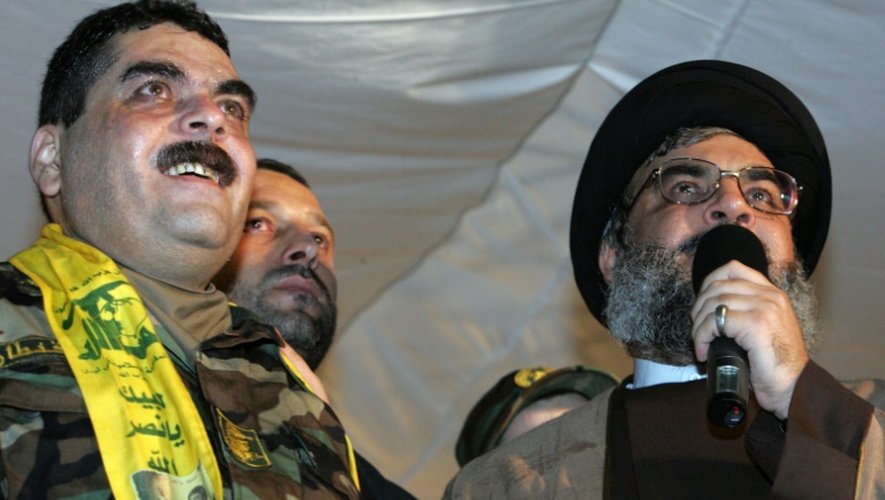 Samir Kantar et le chef du Hezbolah libanais Hassan Nasrallah le 16 juillet 2008