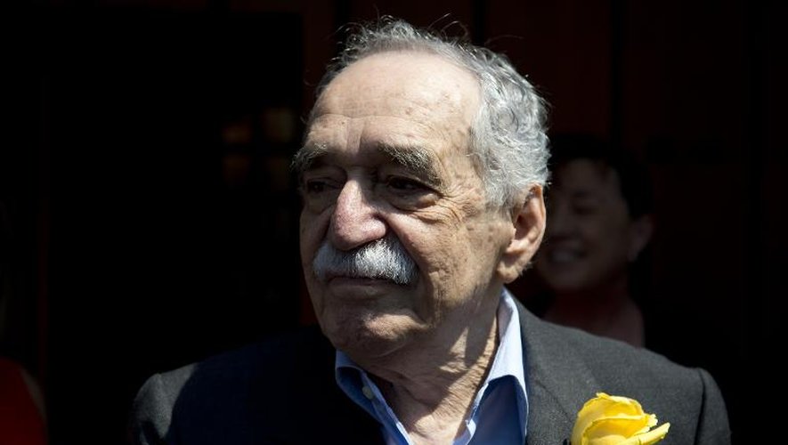 Le Prix Nobel de littérature colombien Gabriel Garcia Marquez, décédé le 17 avril 2014, ici le jour de son 87e anniversaire le 6 mars 2014 à Mexico