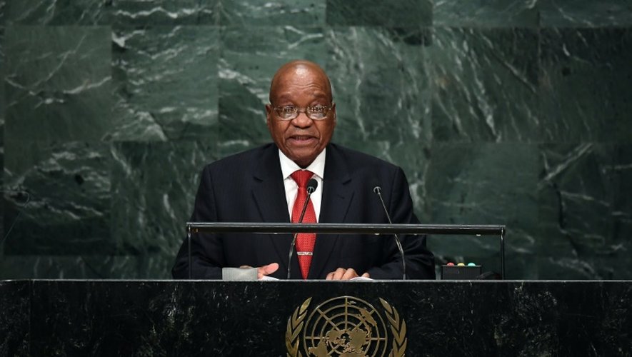 Le président  Jacob Zuma  le 20 septembre 2016 devant l'Assemblée générale de l'ONU, à New York