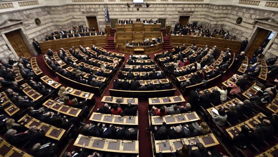 Vue générale du parlement grec, le 29 décembre 2014 à Athènes