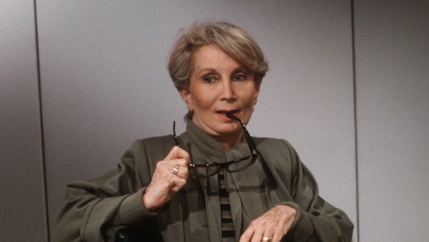 Fernande Grudet alias Madame Claude, le 5 mai 1986 à Paris, avant un talk-show télévisé.