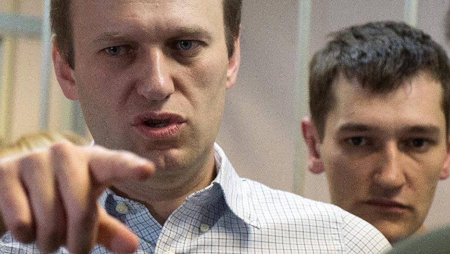 Alexei Navalny lors de sa compuration au tribunal, le 30 décembre 2014 à Moscou