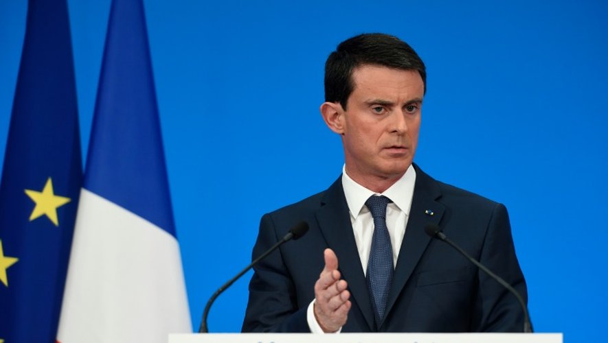 Le Premier ministre Manuel Valls lors de sa conférence de presse le 23 décembre 2015 à l'Elysée à Paris