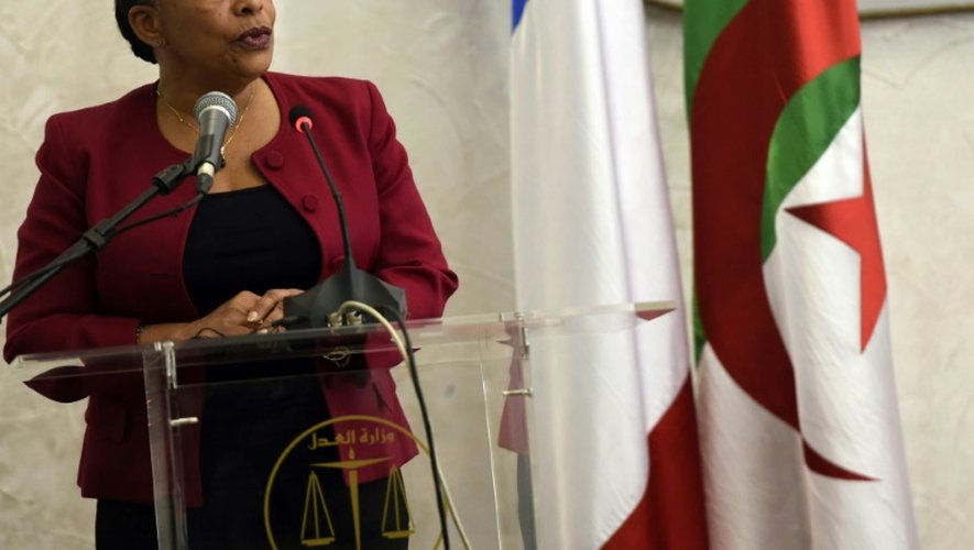 La ministre française de la Justice Christiane Taubira le 21 décembre 2015 à Alger