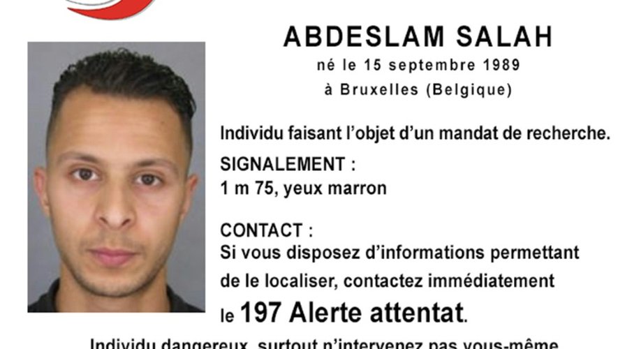 Salah Abdeslam, dans un appel à témoin de la police française, le 15 novembre 2015