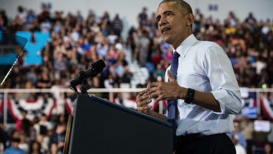 Le président américain Barack Obama lors d'un rassemblement pour Hillary Clinton à Jacksonville, en Floride, le 3 novembre 2016