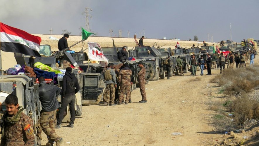 Les forces irakiennes le 22 décembre 2015 dans la région d'al-Aramil près de Ramadi