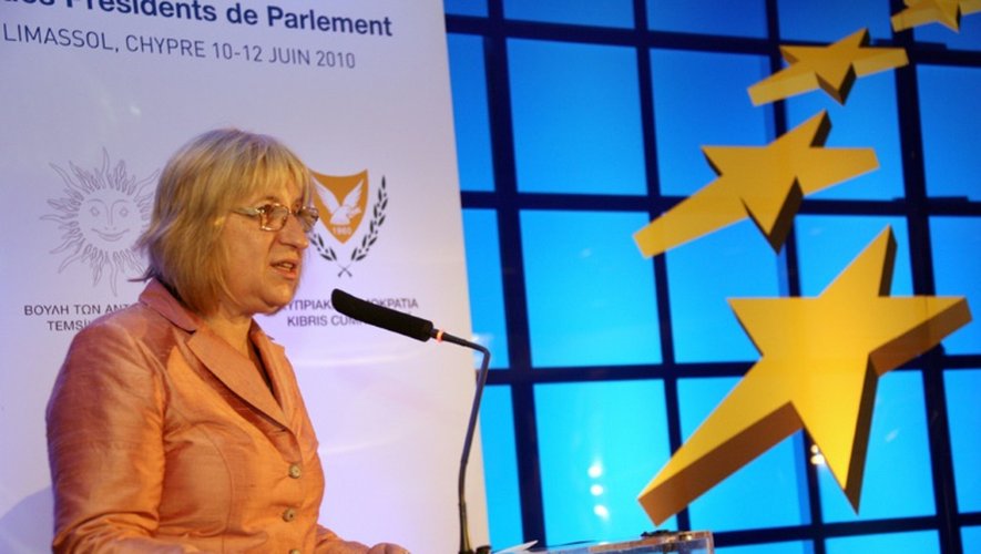 La présidente du parlement bulgare Tsetska Tsatcheva, le 11 juin 2010 à Limassol à Chypre