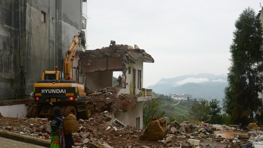 Une maison démolie dans le village vietnamien de Sapa pour céder la place à un hôtel, le 1er octobre 2016