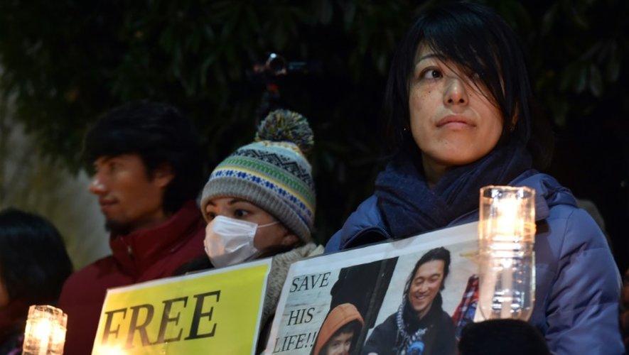 Manifestation le 30 janvier 2015 à Tokyo pour la libération du journaliste Kenji Goto otage du groupe EI