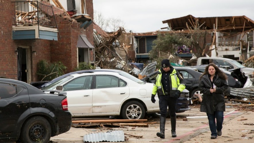 La ville de Garland au Texas le 28 décembre 2015 après le passage d'une tornade