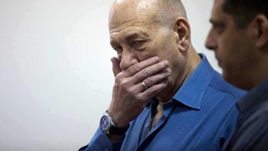L'ancien Premier ministre israélien Ehud Olmert lors de son procès le 25 mai 2015 à Jérusalem