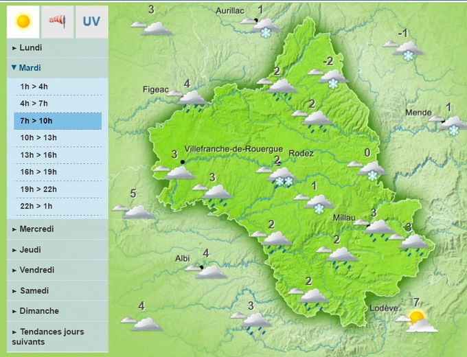 Les premiers flocons de neige attendus mardi en Aveyron