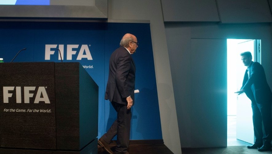 Le président de la Fifa Joseph Blatter après avoir annoncé sa démission, le 2 juin 2015 à Zurich
