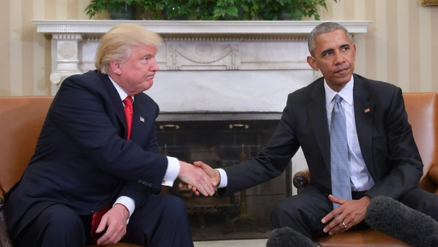 Barack Obama et Donald Trump dans le bureau ovale de la Maison Blanche, le 10 novembre 2016