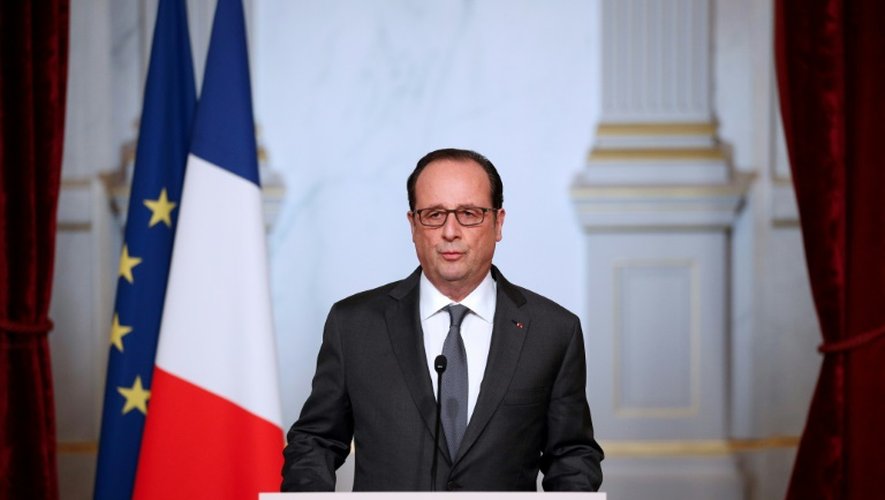 Le président Hollande s'exprime sur l'élection de Donald Trump, lors d'une allocution à l'Elysée, le 9 novembre 2016