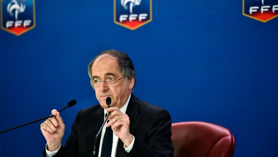 Le président de la FFF, Noël le Graët, lors d'une conférence de presse à Paris, le 12 juillet 2016