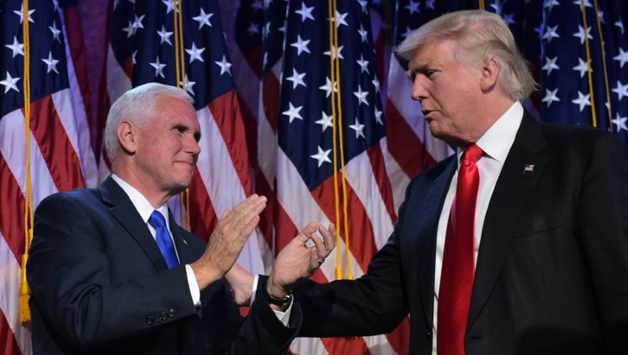 Donald Trump et Mike Pence le 9 novembre 2016  à New York