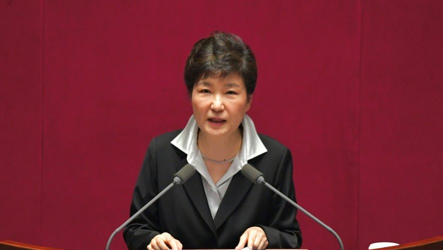 La présidente sud-coréenne Park Geun-Hye à l'Assemblée natioanle, à Séoul, le 24 octobre 2016