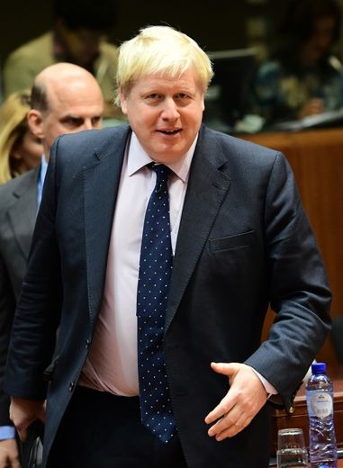 Le ministre des Affaires étrangères britannique, Boris Johnson, lors de la réunion européennne, à Bruxelles