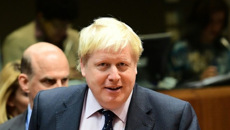 Le ministre des Affaires étrangères britannique, Boris Johnson, lors de la réunion européennne, à Bruxelles