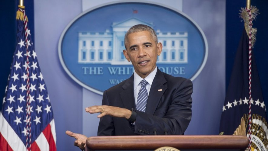 Le président américain sortant Barack Obama, lors d'une conférence de presse à la Maison Blanche, le 14 novembre 2016 à Washington