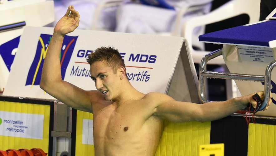 Jordan Pothain déjà vainqueur du 400m nage libres, lors des championnats de France de Montpellier, le 2 avril 2016