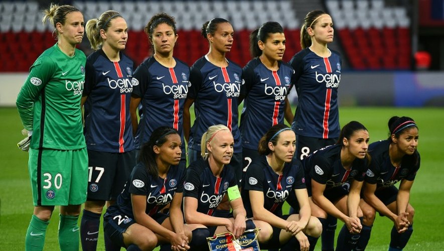 Les Parisiennes avant leur demi-finale retour de Ligue des champions contre Lyon, le 2 mai 2016 au Parc des Princes