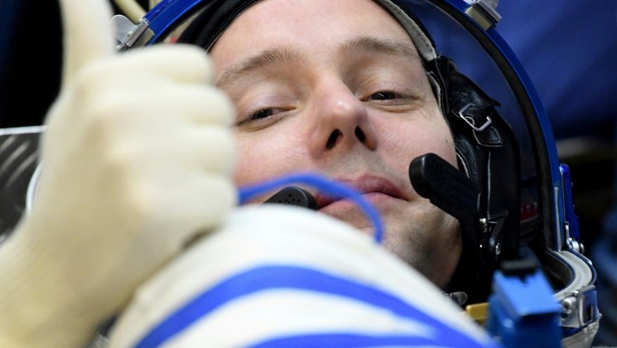 Le spationaute français Thomas Pesquet prêt à décoller pour la Station spatiale internationale (ISS), à Baïkonour, au Kazakhstan, le 17 novembre 2016
