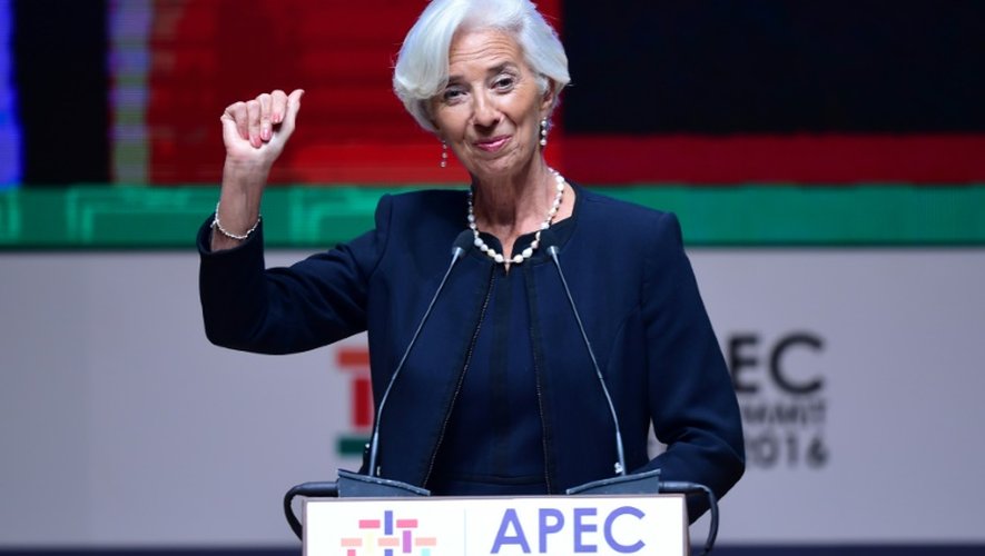 La directrice générale du Fonds monétaire international (FMI), Christine Lagarde, au sommet de l'Apec, le 18 novembre 2016 à Lima, au Pérou