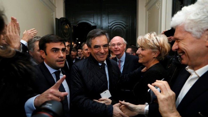 François Fillon arrive à son QG de campagne, le 20 novembre