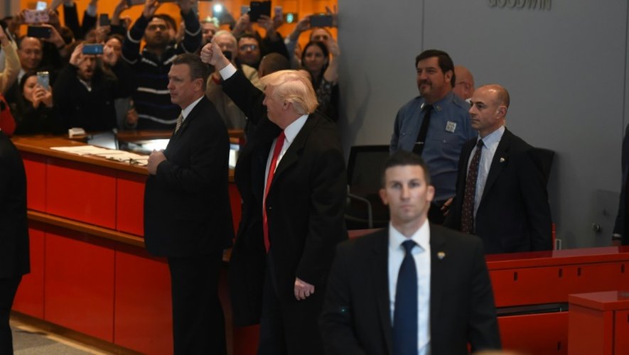 Le président élu américain Donald Trump au siège du New York Times à New York, le 22 novembre 2016