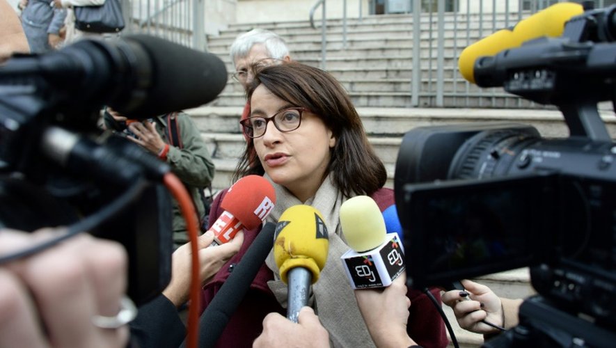 La députée EELV Cécile Duflot devant le tribunal de Nice, le 23 novembre 2016