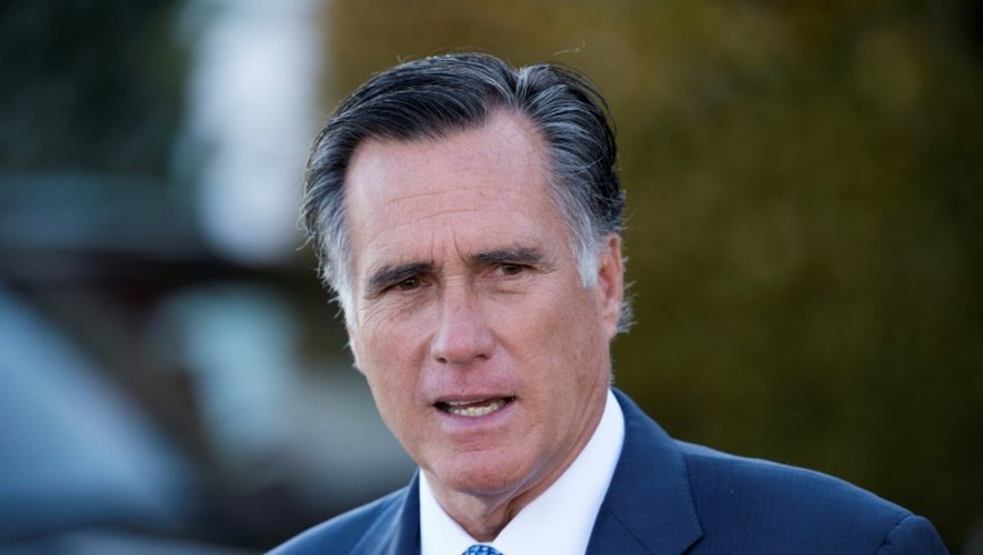 Mitt Romney à l'issue d'une entrevue avec Donald Trump le 19 novembre 2016 à Bedminster dans le New Jersey