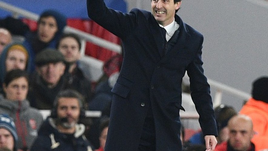 Le coach du PSG Unai Emery lors du choc contre Arsenal à l'Emirates Stadium, le 23 novembre 2016