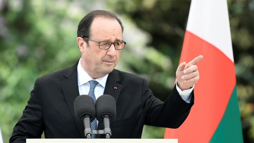 François Hollande lors d'un discours devant la communauté française le 27 novembre 2016 à Antananarivo