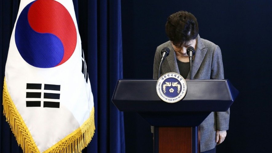 La présidente sud-coréenne Park Geun-Hye fait une déclaration, le 29 novembre 2016 à Séoul