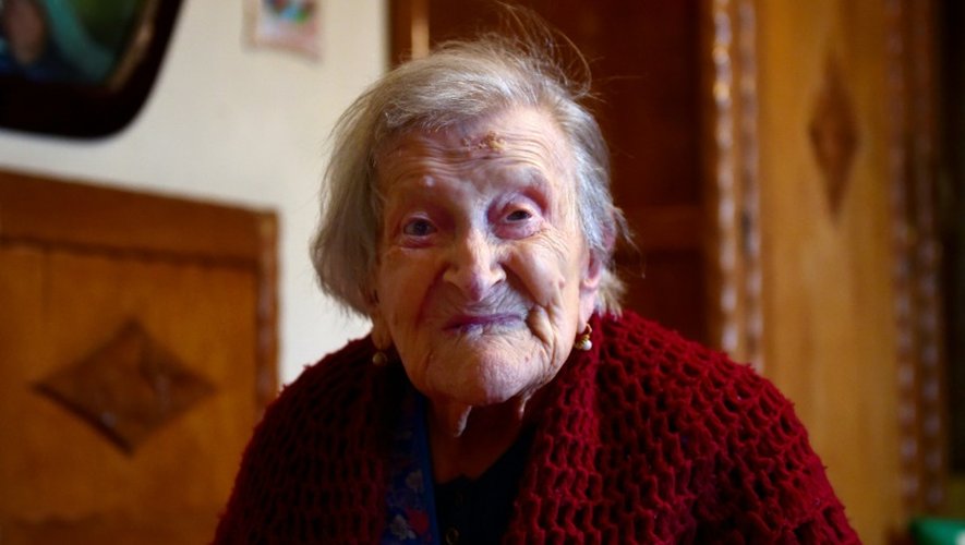 Emma Morano, 116 ans, dernière survivante connue du XIXe siècle et doyenne de l'humanité, le 14 mai 2016 à Verbania, dans le nord de l'Italie