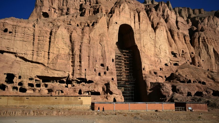 Vue générale du  site des bouddhas géants le 6 novembre 2016 à Bamiyan