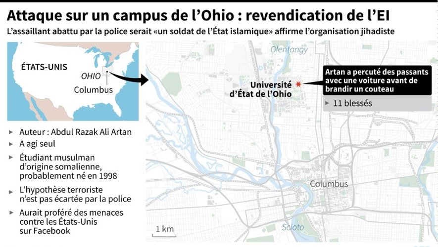 Attaque sur un campus de l'Ohio : revendication de l'EI